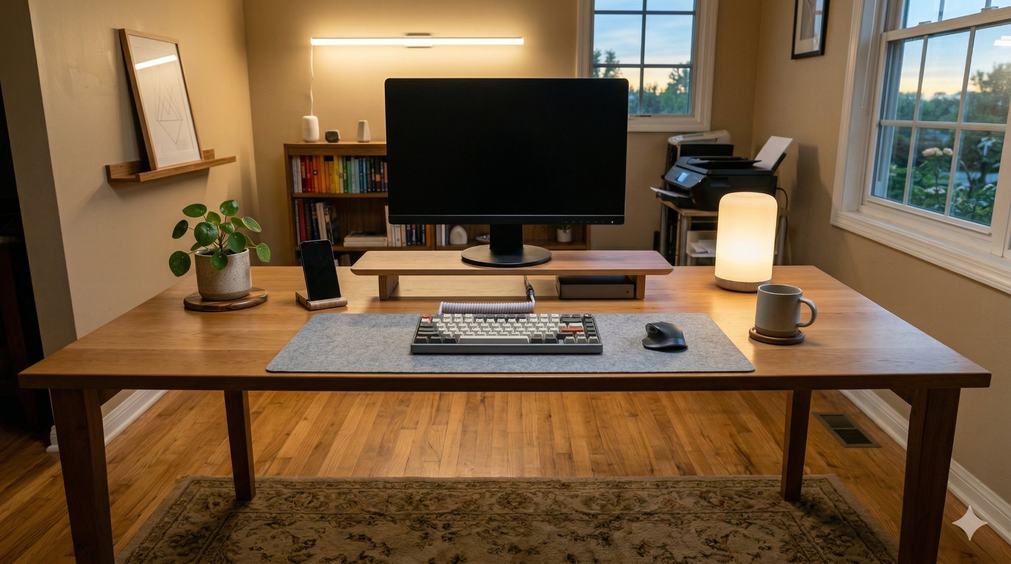 After - Clean organized desk setup